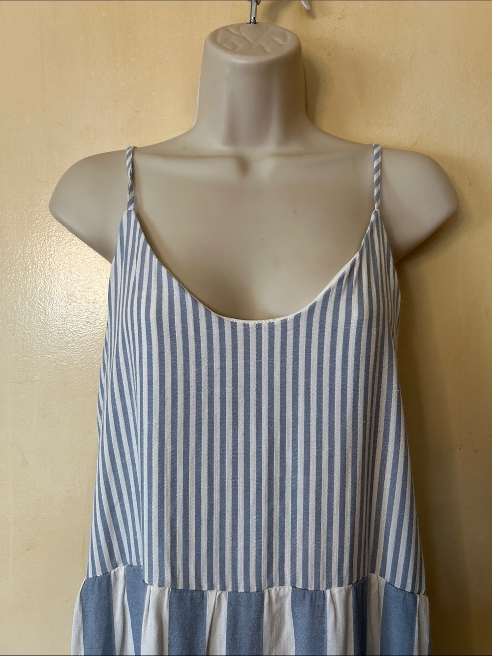 Wishlist Blue and White Striped Tiered Maxi Dress size S - Picture 3 of 11